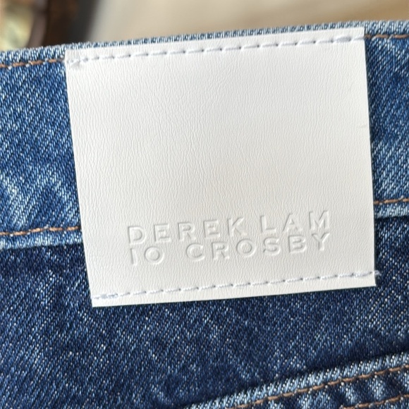 NWT Derek Lam 10 Crosby Denise Color Blocked High Rise Barrel Jeans Skyler Multi - Picture 9 of 16